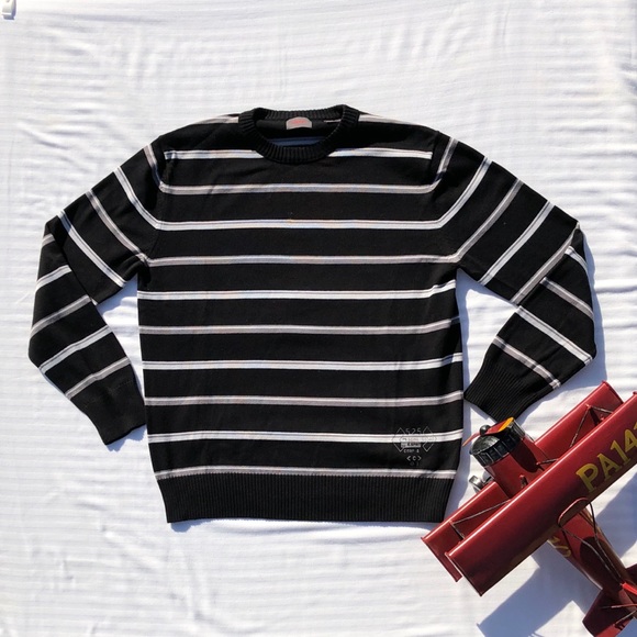 Esprit Striped Black/Gray Pullover Sweater - Picture 2 of 8
